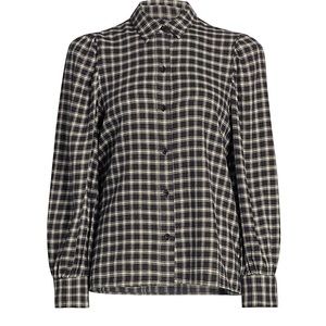 Rails Angelica Check Puff-Sleeve Shirt - worn once, like new